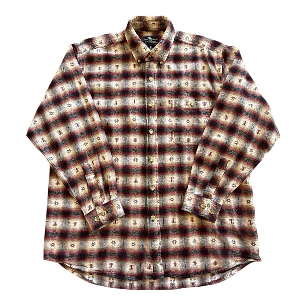 Moose Creek Western Aztec Flannel Shirt Size L